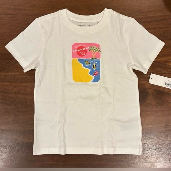 NWT- Janie and Jack White Tropical Graphic Tee - Picture 2 of 5